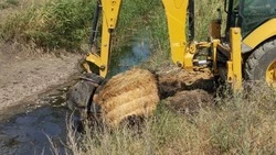Сброшенные в канал Петровского округа тюки сена убрали при содействии минприроды Ставрополья 