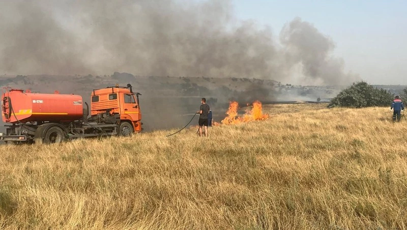 Сильные пожары произошли в полях Петровского округа